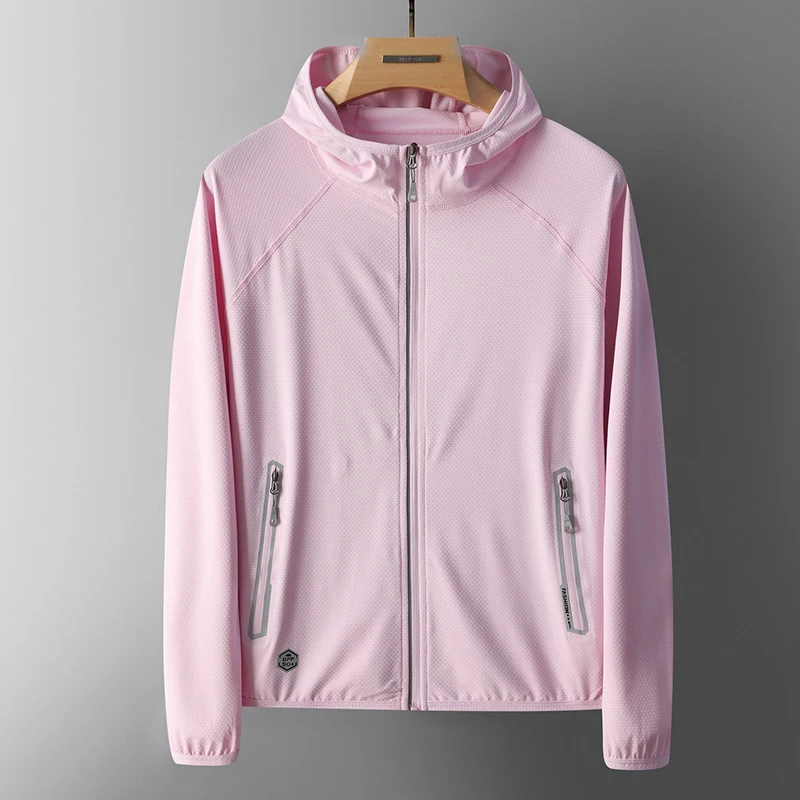 UV Protection UPF50+ Hoodie Jacket Couple's Ice Silk Summer Unisex Breathable Outdoor Sports Beach Street Lightweight Jacket