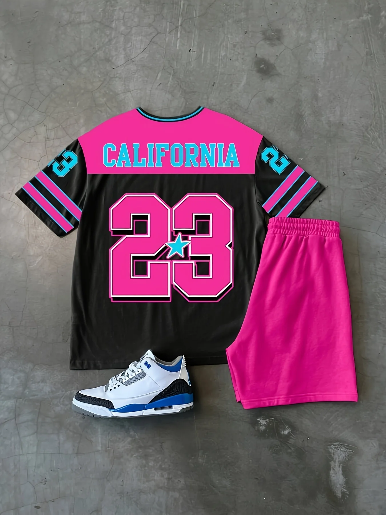 The 2025 summer new men's set features street casual hip-hop fashion comfort and softness with 3D digital pattern printing