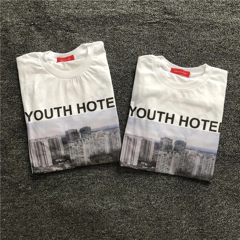 Gosha Building Long Sleeve Youth Hotel Russian 032c HD Digital Print Loose Tide Brand