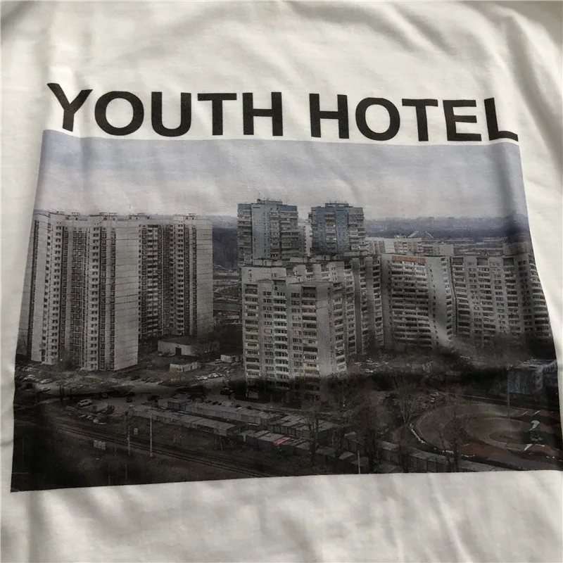 Gosha Building Long Sleeve Youth Hotel Russian 032c HD Digital Print Loose Tide Brand