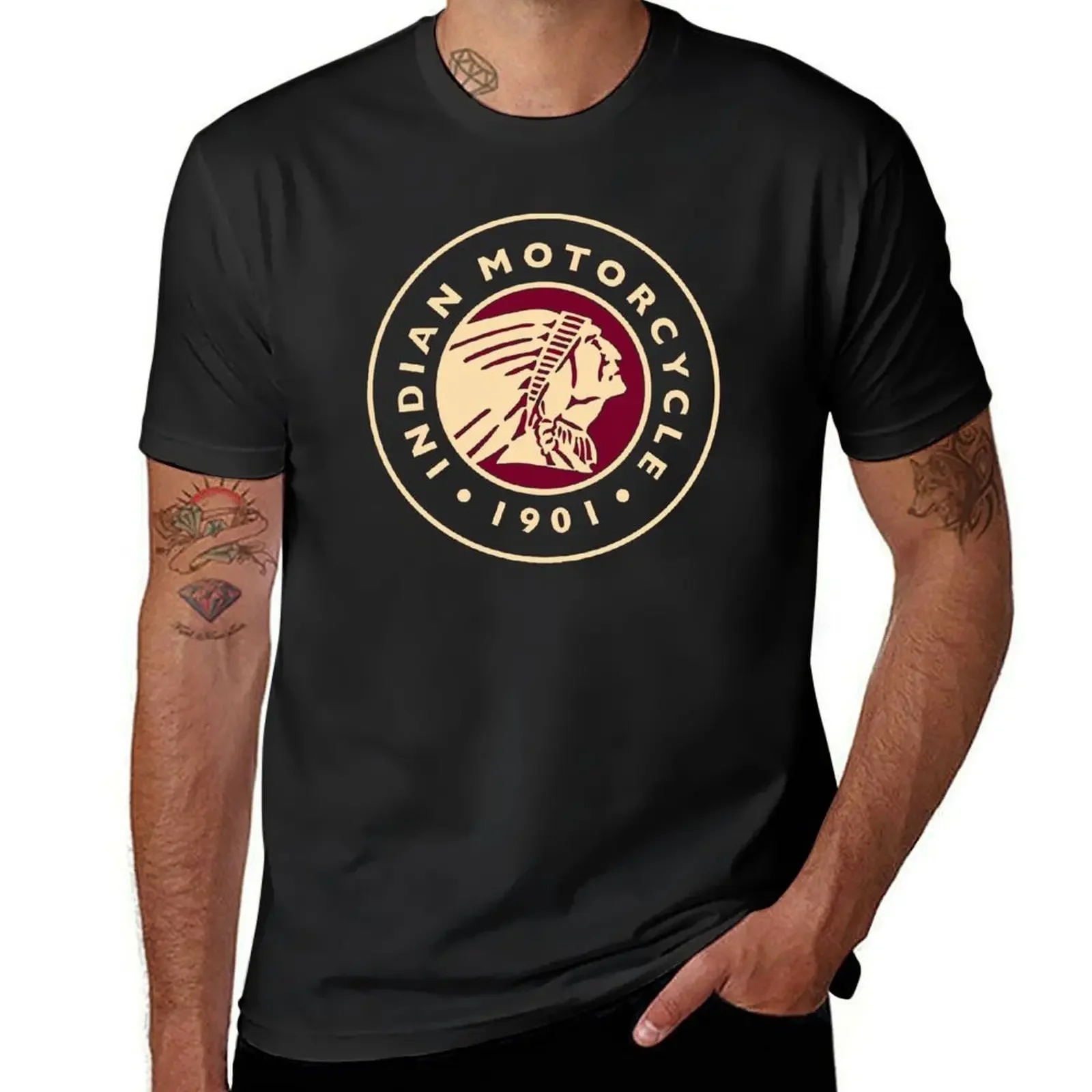 Black Friday Indian Vintage Motorcycle T-Shirt summer top vintage t shirts oversized t shirt men