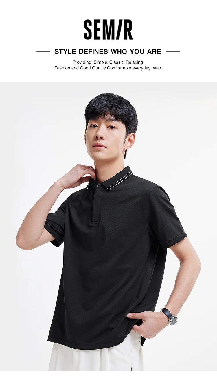 Semir Men Polo Shirt Mulberry Silk Texture Business Basic Knit 2026 Summer Casual Style Soft Lightweight Office Wear Top