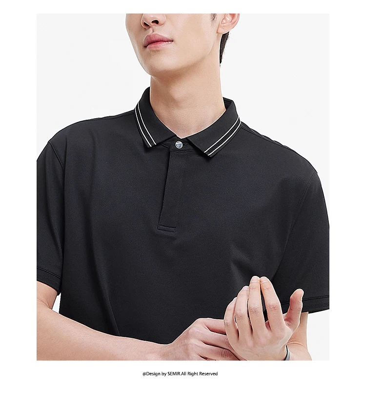 Semir Men Polo Shirt Mulberry Silk Texture Business Basic Knit 2026 Summer Casual Style Soft Lightweight Office Wear Top