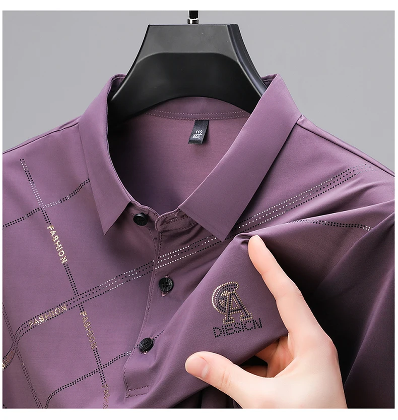 Luxury High Quality Ice Silk ventilate Short Sleeve polo shirt Men's Top Summer Brand Embroidery Casual Business Paul T-shirt