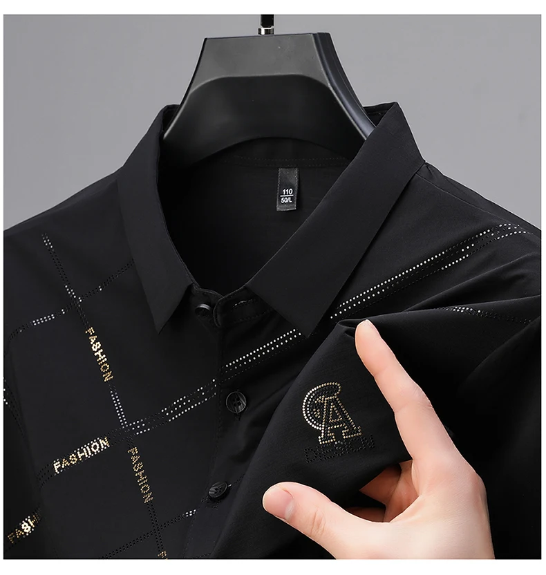 Luxury High Quality Ice Silk ventilate Short Sleeve polo shirt Men's Top Summer Brand Embroidery Casual Business Paul T-shirt