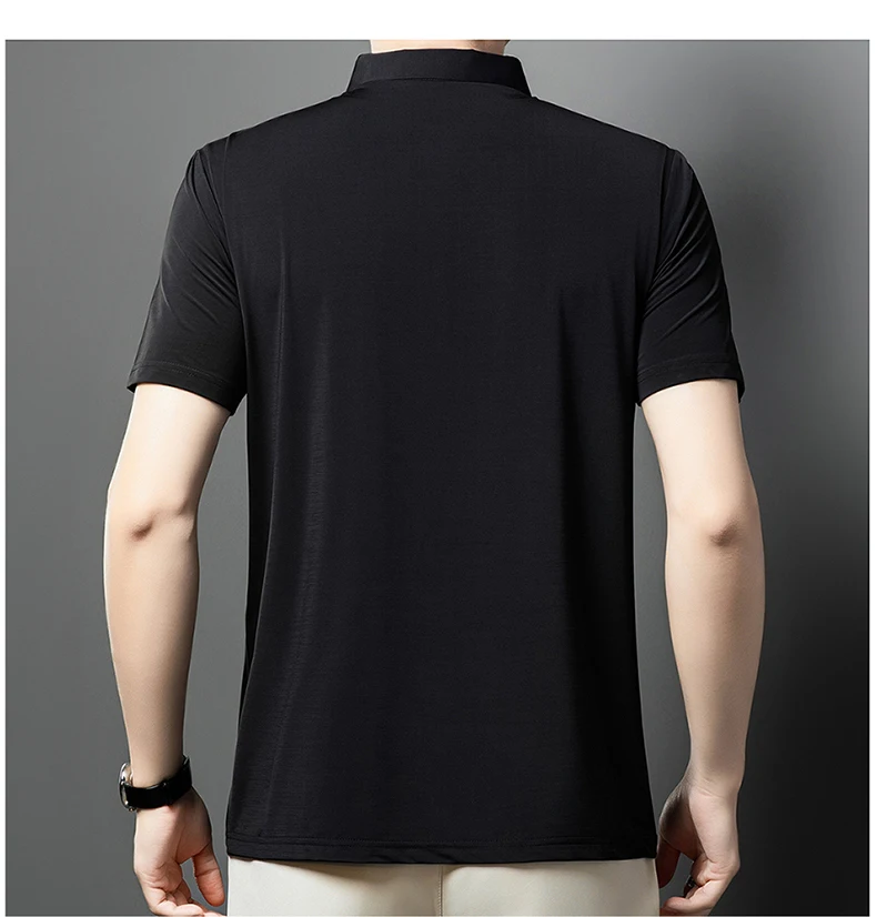 Luxury High Quality Ice Silk ventilate Short Sleeve polo shirt Men's Top Summer Brand Embroidery Casual Business Paul T-shirt