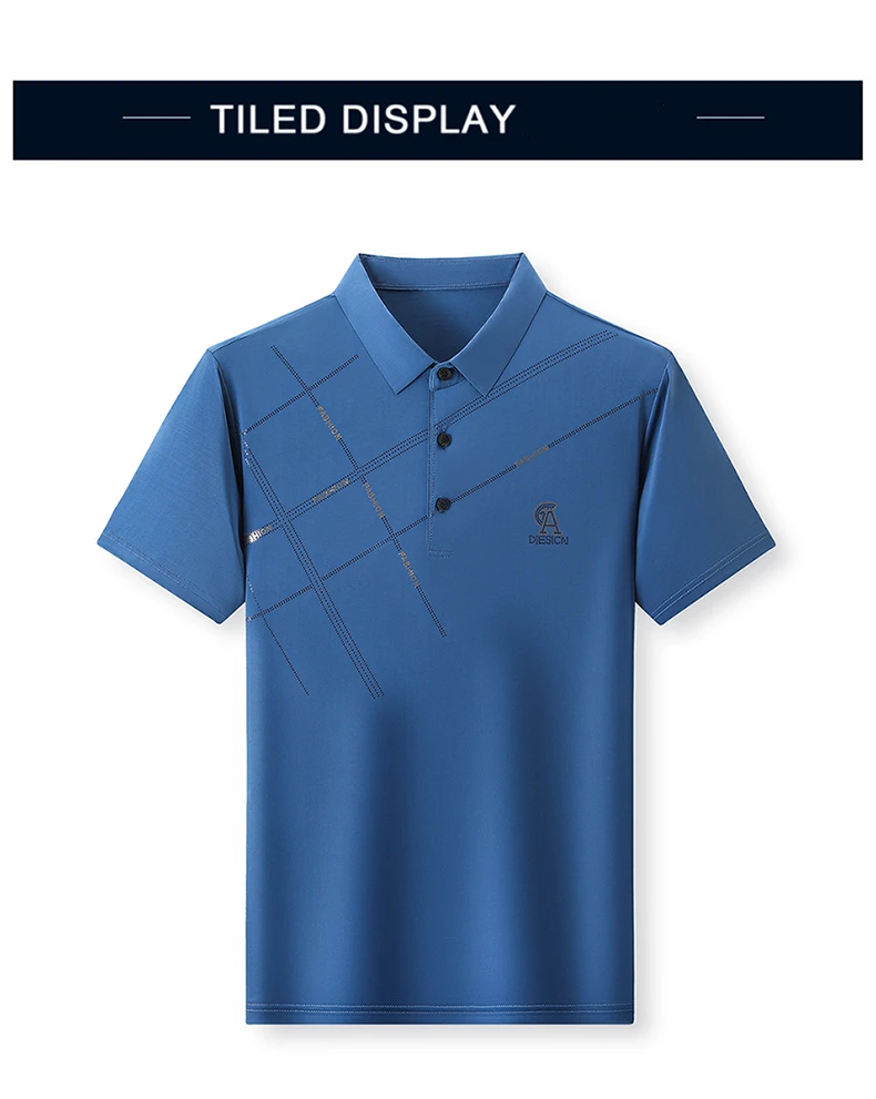 Luxury High Quality Ice Silk ventilate Short Sleeve polo shirt Men's Top Summer Brand Embroidery Casual Business Paul T-shirt