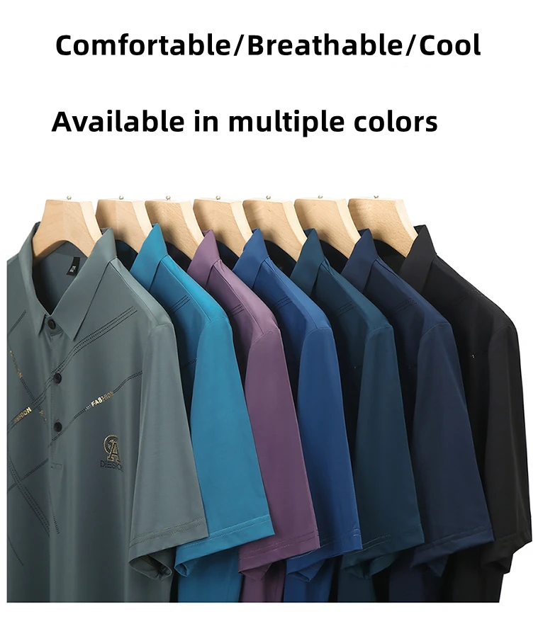 Luxury High Quality Ice Silk ventilate Short Sleeve polo shirt Men's Top Summer Brand Embroidery Casual Business Paul T-shirt