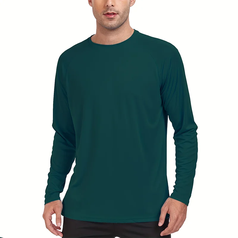 UV Men's Sun Protection Long Sleeve Summer UPF50+ Performance Quick Dry Men T-shirts Breathable Hiking Workout Pullover Tops