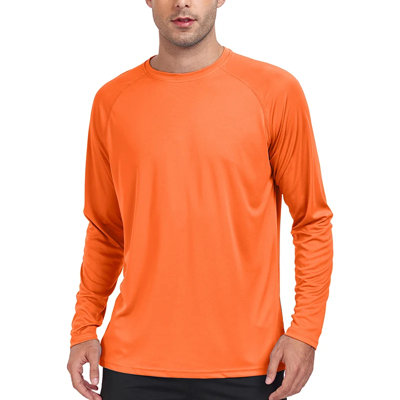 UV Men's Sun Protection Long Sleeve Summer UPF50+ Performance Quick Dry Men T-shirts Breathable Hiking Workout Pullover Tops