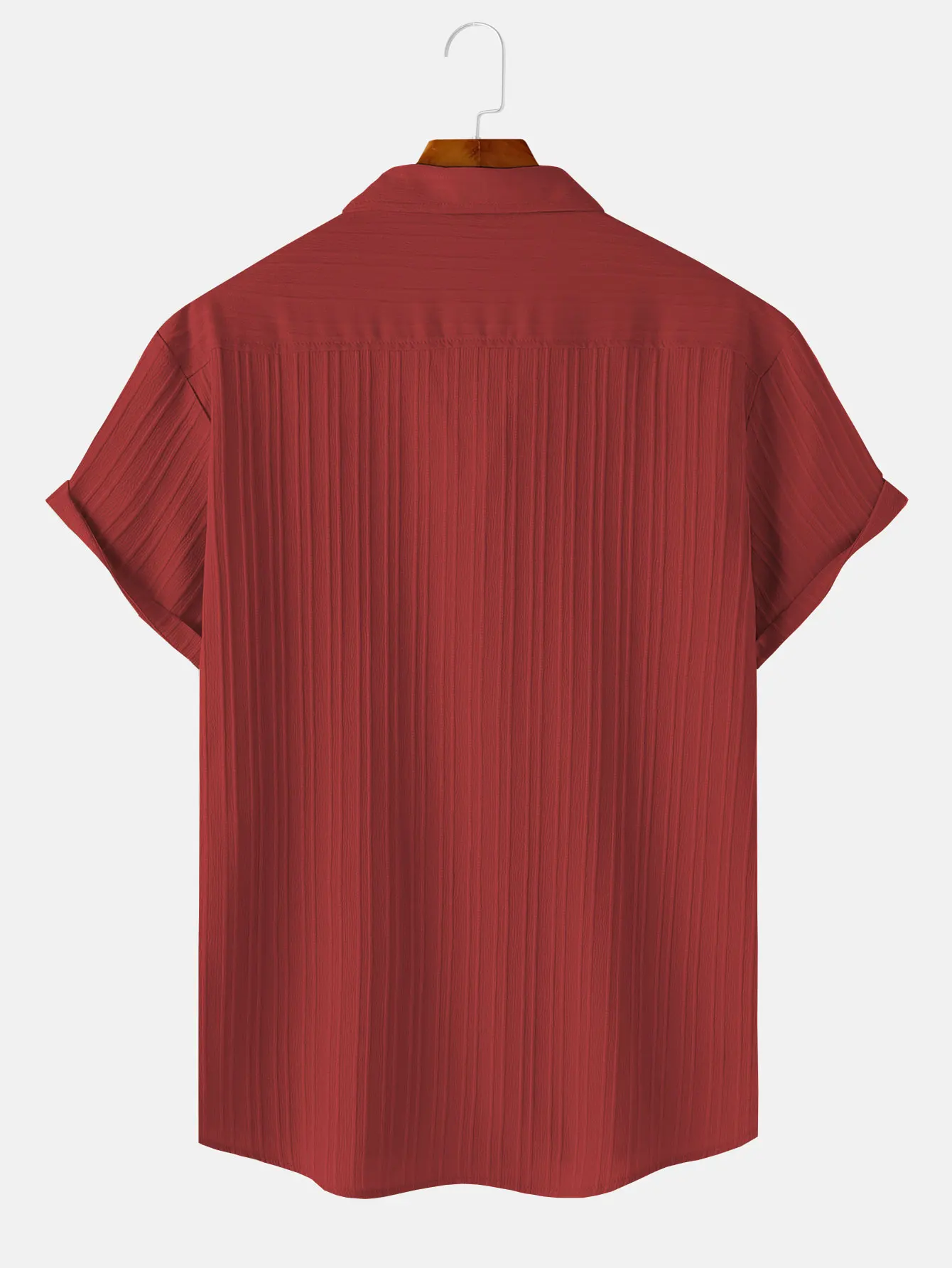 Men's Solid Textured Short Sleeve Shirt Loose Casual Comfy Top for Summer Men's Clothes for Daily Wear