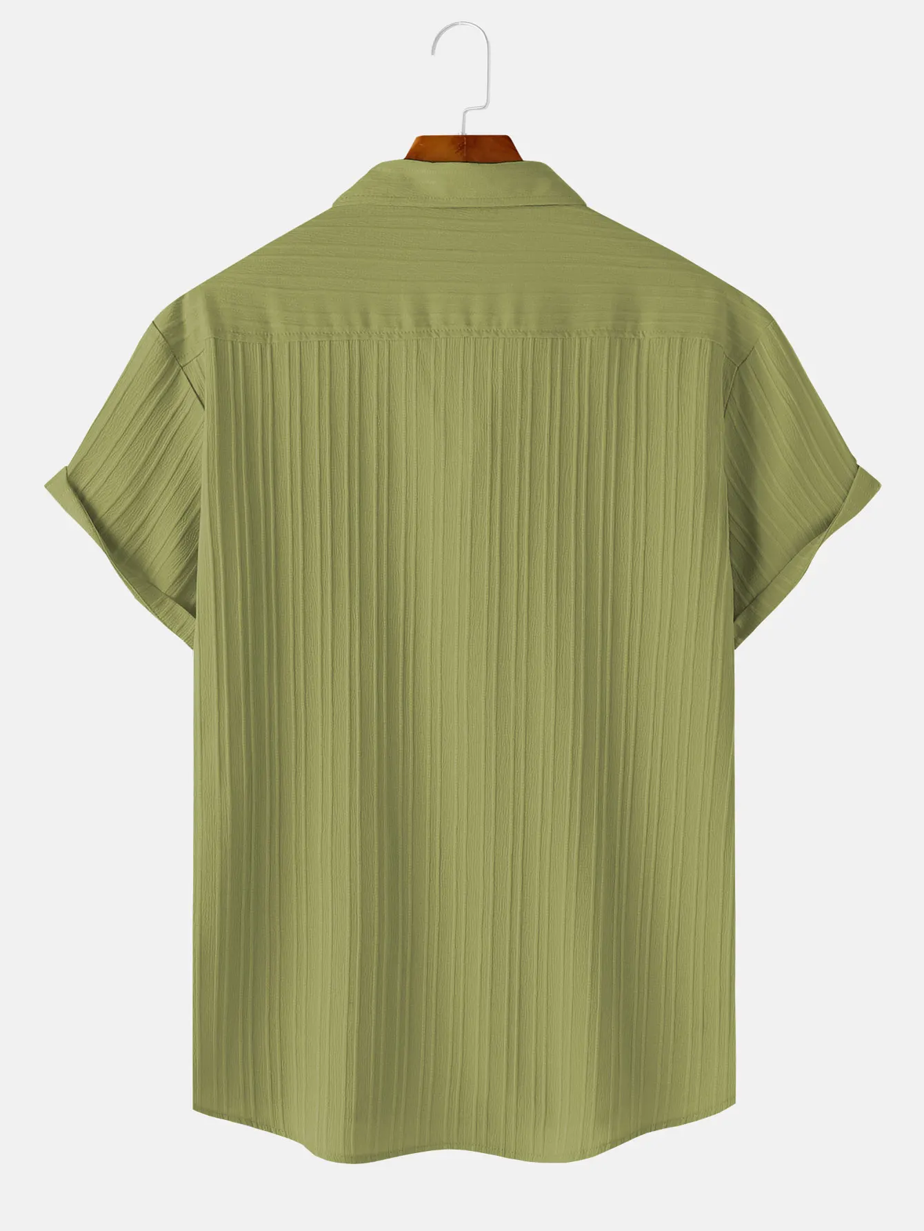Men's Solid Textured Short Sleeve Shirt Loose Casual Comfy Top for Summer Men's Clothes for Daily Wear