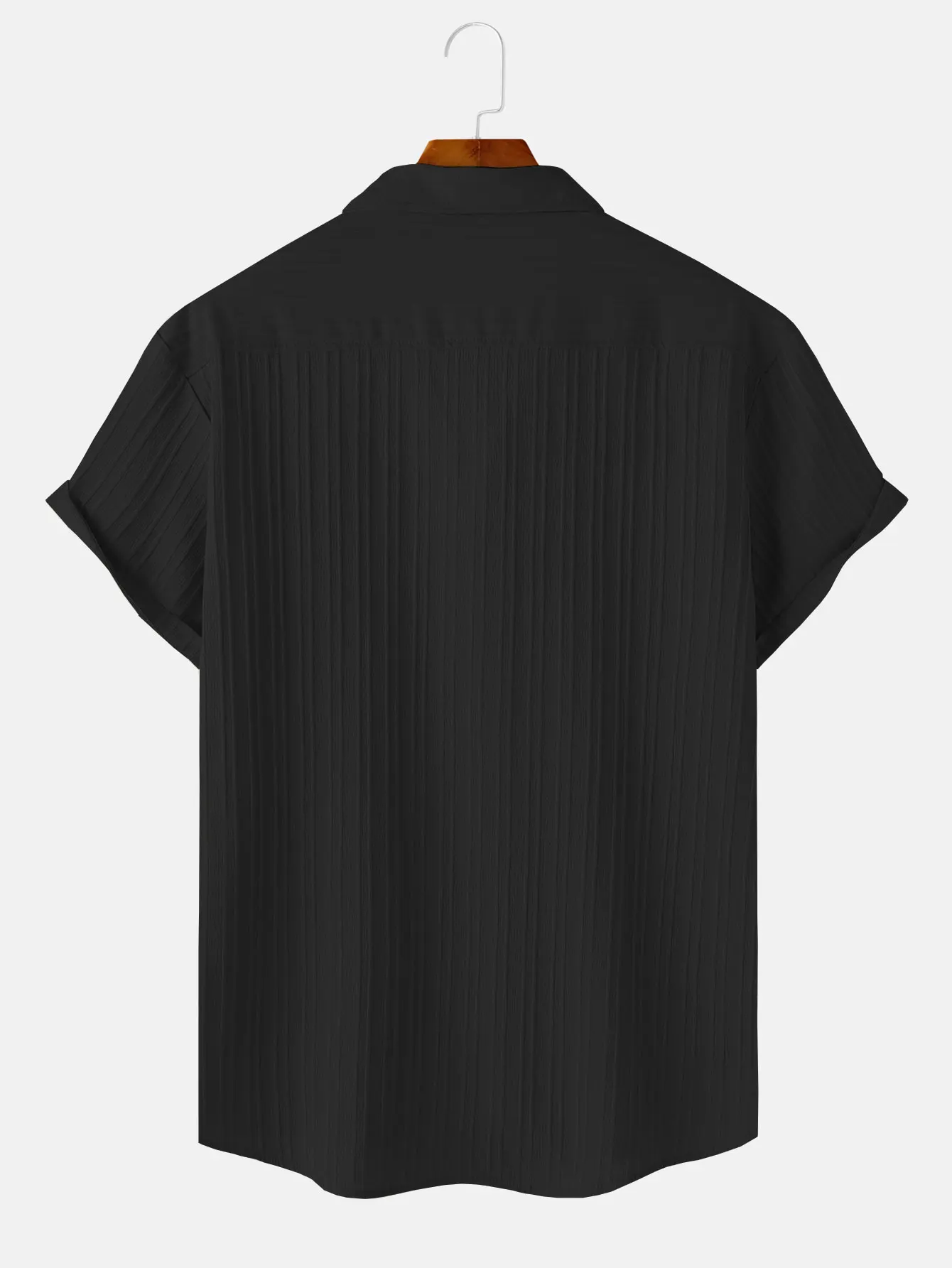 Men's Solid Textured Short Sleeve Shirt Loose Casual Comfy Top for Summer Men's Clothes for Daily Wear