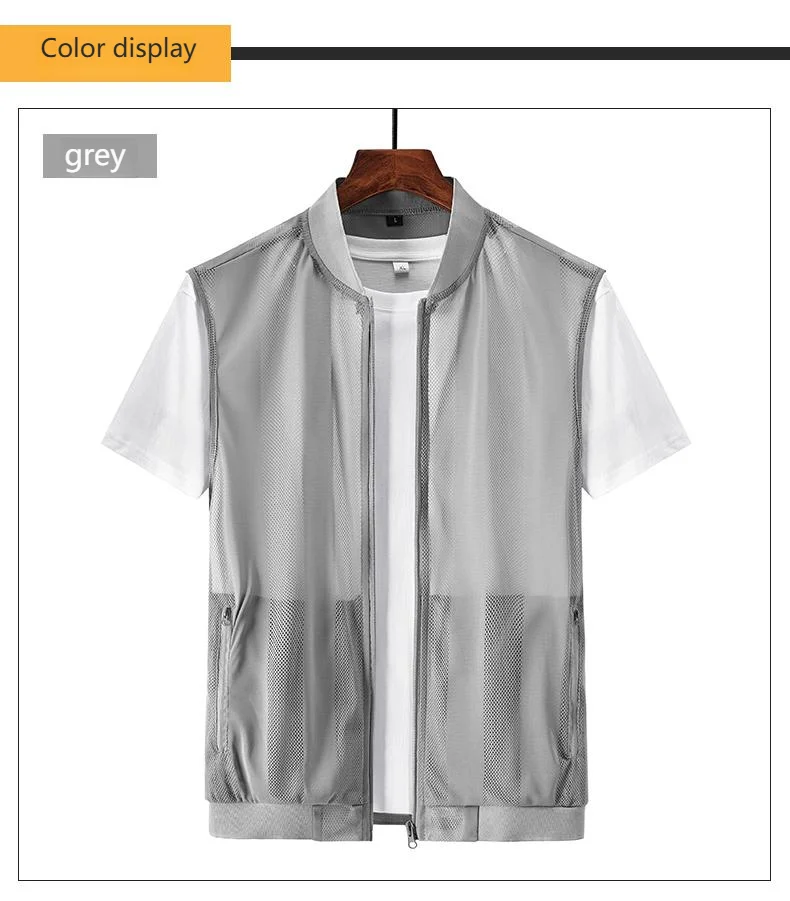 New Summer Men Mesh Hollow Waistcoat Breathable Outdoor Sports Coat High-Quality Design Leisure Vest Men's Biker Vests Size 5XL