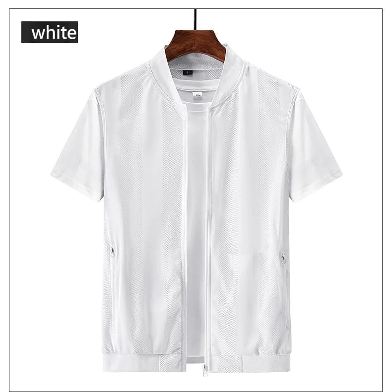 New Summer Men Mesh Hollow Waistcoat Breathable Outdoor Sports Coat High-Quality Design Leisure Vest Men's Biker Vests Size 5XL