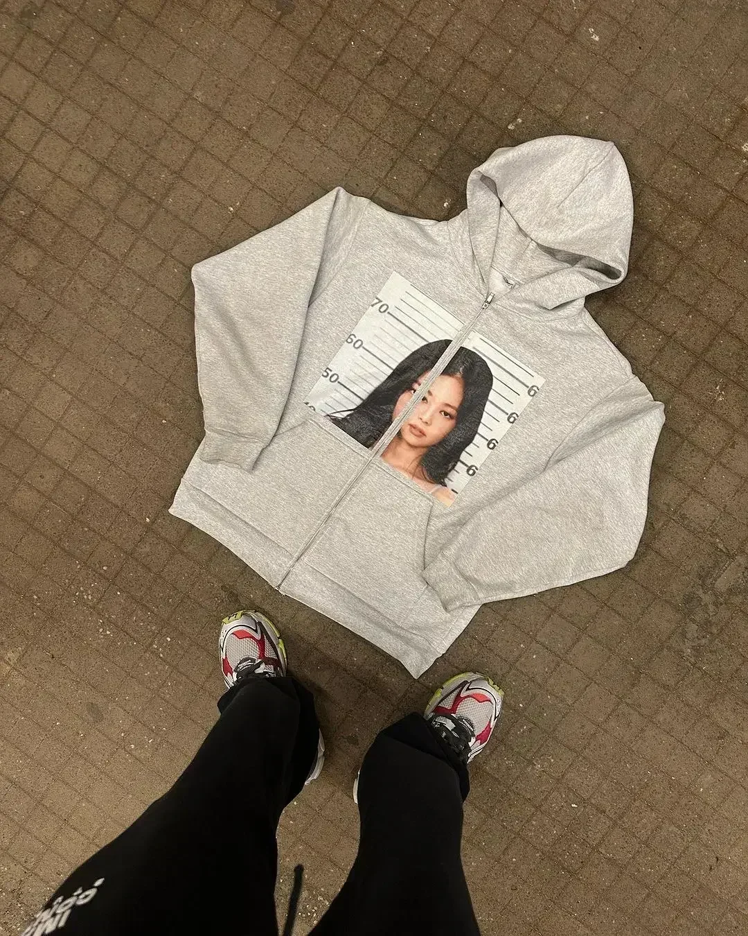 Dollar printed red new hooded sweatshirt autumn and winter American retro washed long-sleeved hooded trendy loose casual top