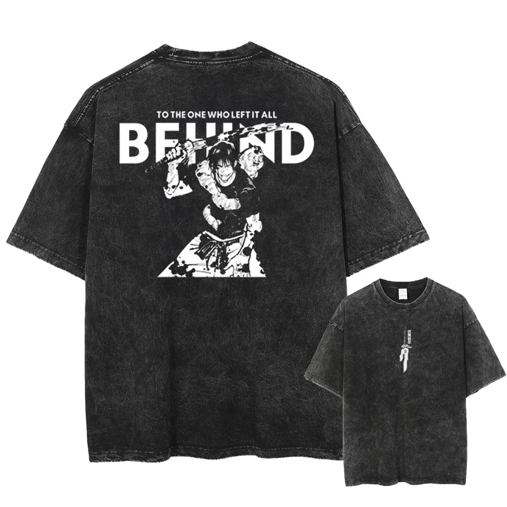 2026 Anime Jujutsu Kaisen Fushiguro Toji Printed T-shirt Men's and Women's Washed T-shirt High Quality Vintage T-shirt Tops