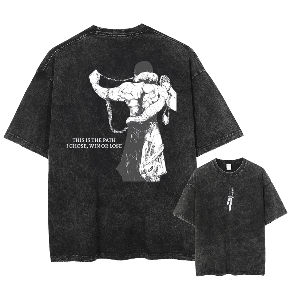 2026 Anime Jujutsu Kaisen Fushiguro Toji Printed T-shirt Men's and Women's Washed T-shirt High Quality Vintage T-shirt Tops