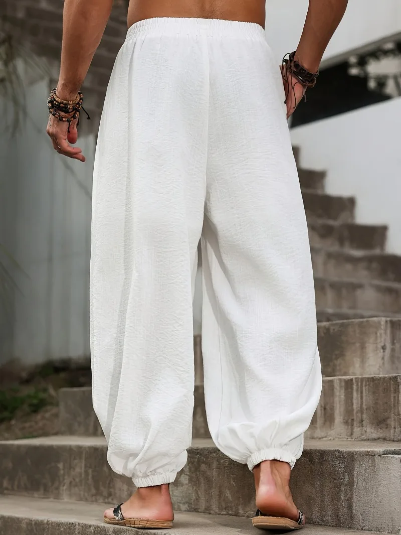 FGKKS Brand New Men Pants Fashion Loose Style Comfortable Cotton Pants Man Black Solid Trousers