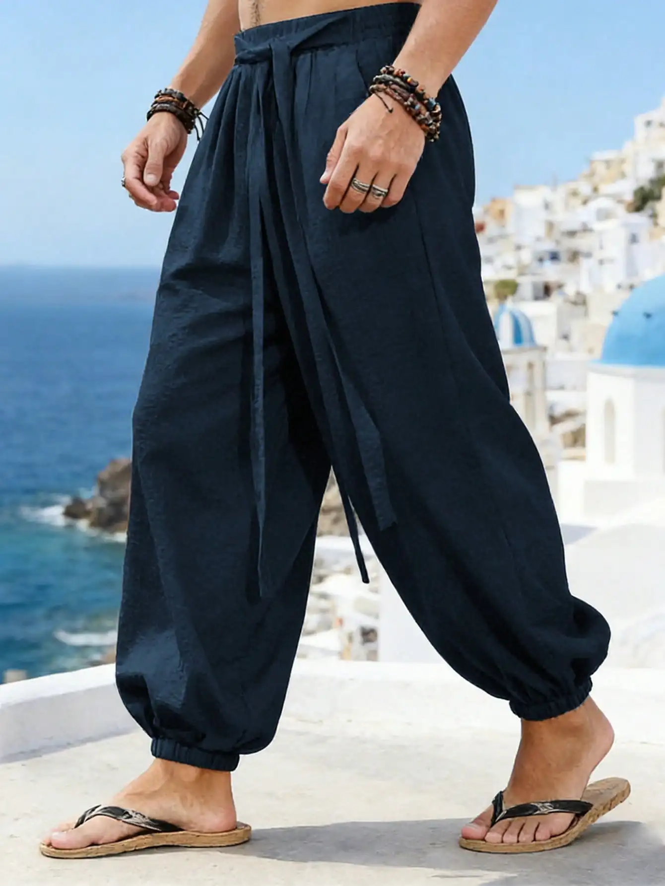 FGKKS Brand New Men Pants Fashion Loose Style Comfortable Cotton Pants Man Black Solid Trousers