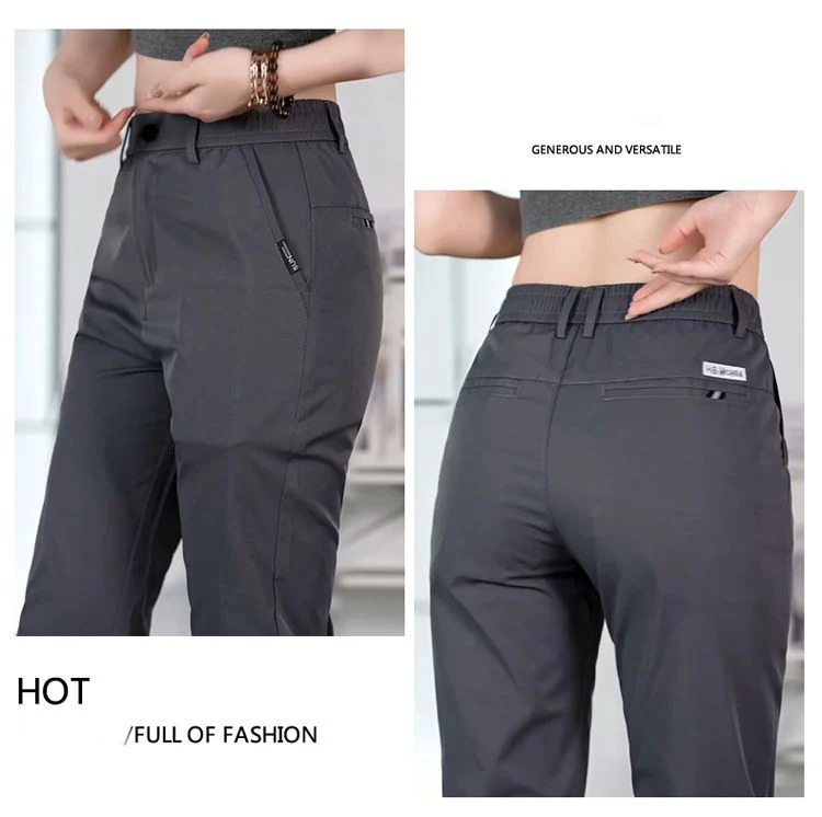 2026 Men's Ice Silk Straight Leg Thin Breathable Casual Pants Summer Business Long Trousers Fashionable Versatile Lightweight