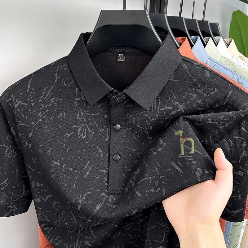 New Men's Casual Original Printed Polo Shirt Breathable Comfort Short Sleeve Lapel T-shirt High Quality Versatile Men's Clothing