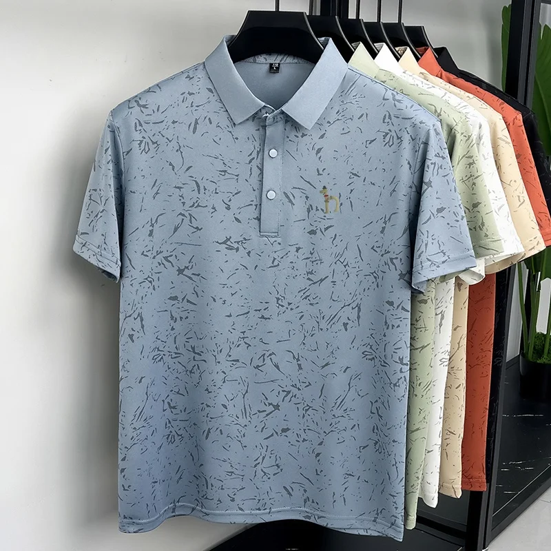 New Men's Casual Original Printed Polo Shirt Breathable Comfort Short Sleeve Lapel T-shirt High Quality Versatile Men's Clothing
