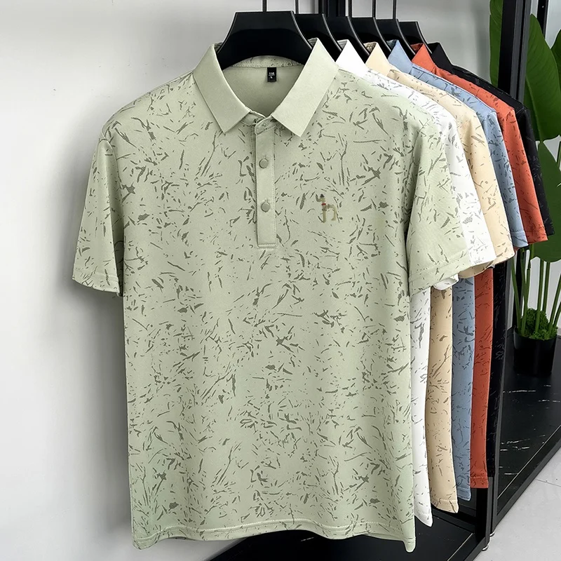 New Men's Casual Original Printed Polo Shirt Breathable Comfort Short Sleeve Lapel T-shirt High Quality Versatile Men's Clothing
