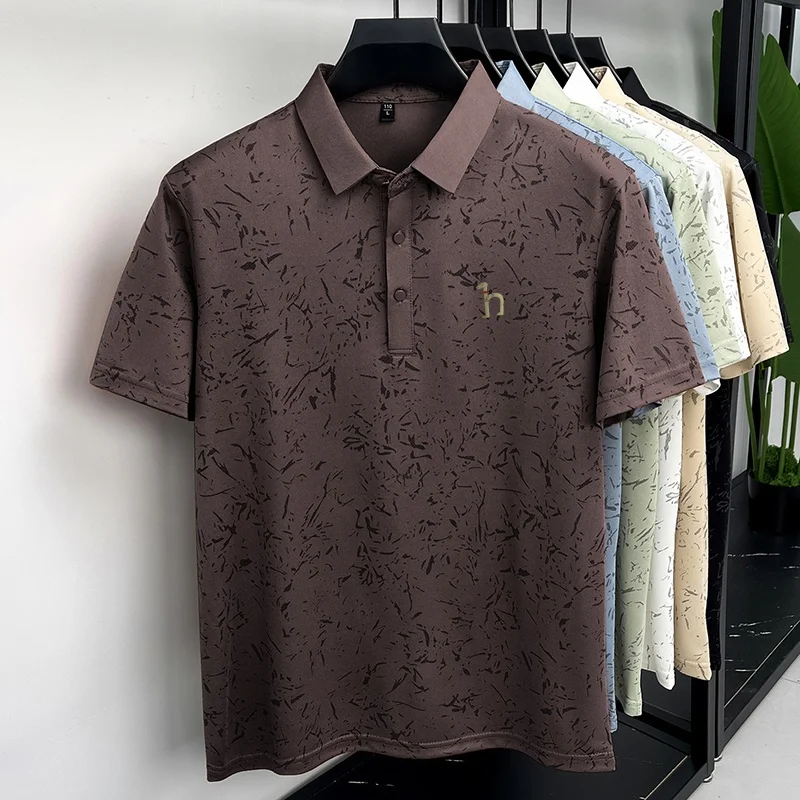 New Men's Casual Original Printed Polo Shirt Breathable Comfort Short Sleeve Lapel T-shirt High Quality Versatile Men's Clothing