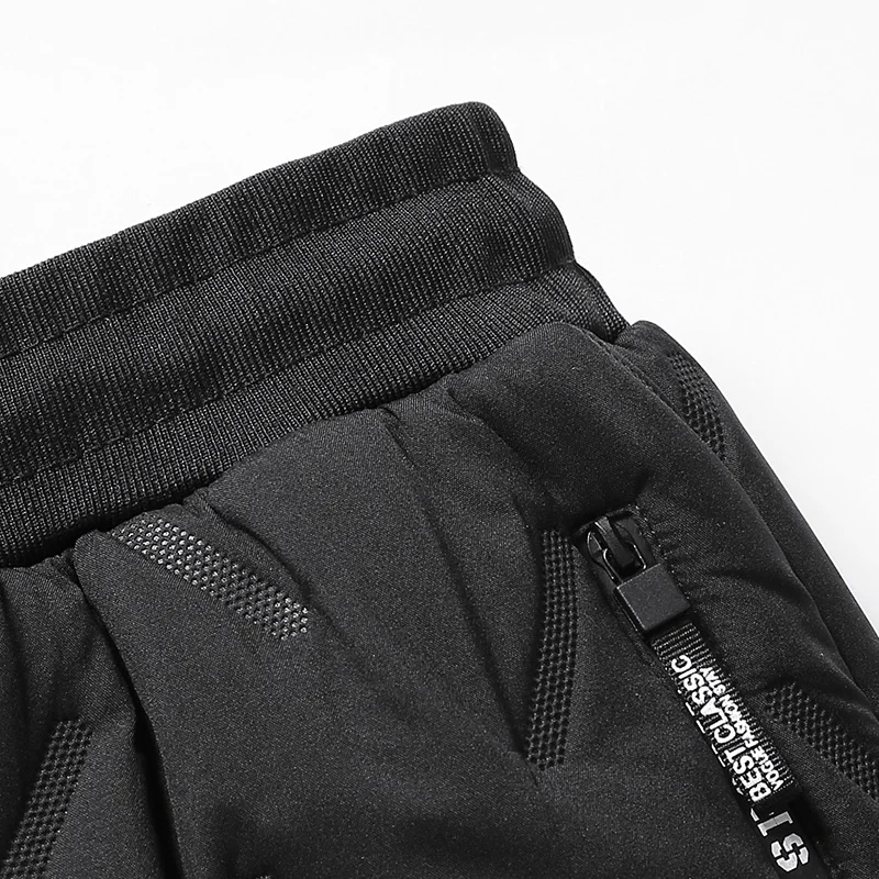 Winter Sweatwear Men Plush Thick Fleece Sweatpant Lambswool Thermal Trousers Casual Pants Waterproof Windproof Warm Cotton Pants