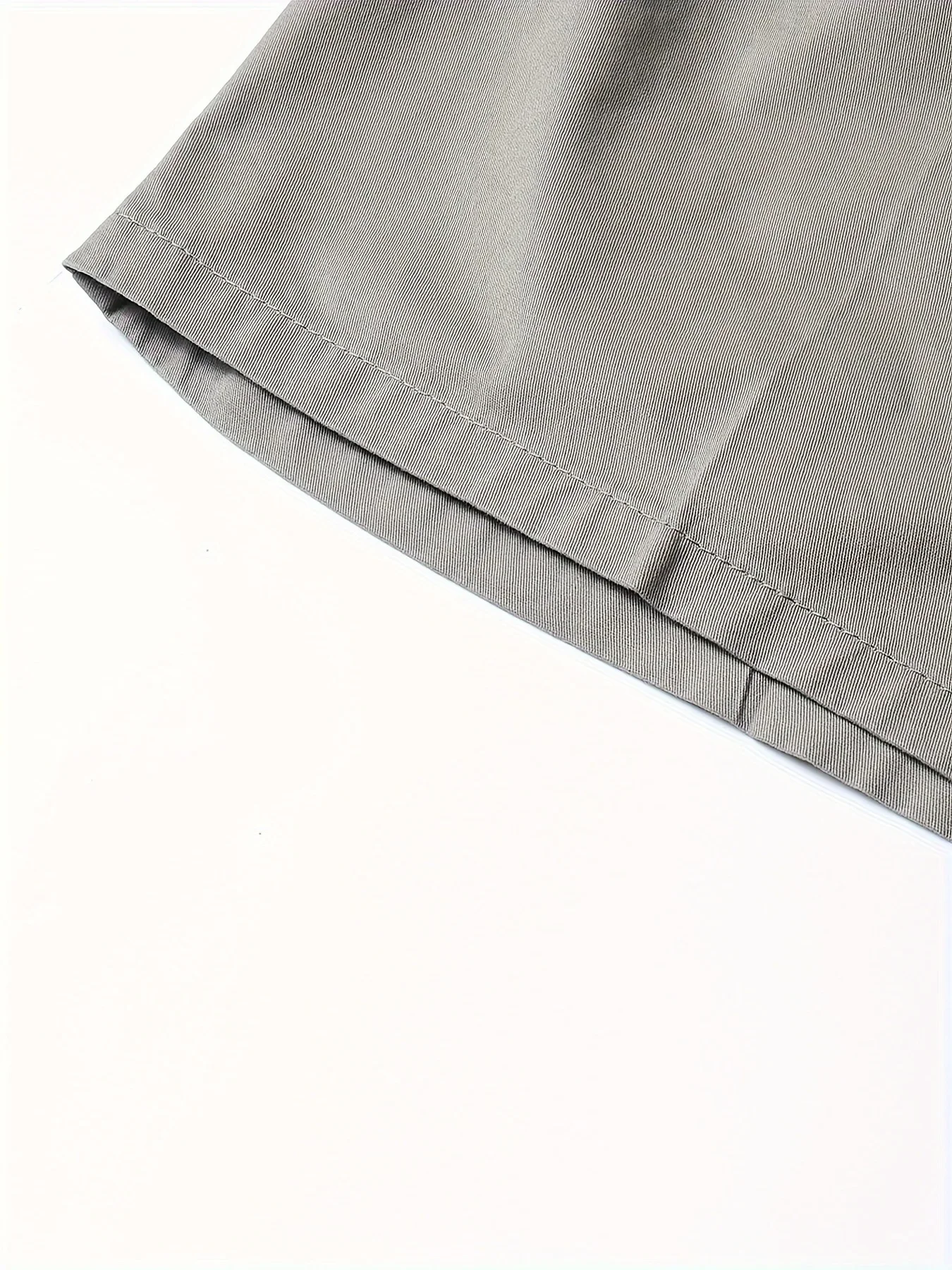 Cotton Cargo Shorts Men's Lightweight Breathable Solid Color Drawstring Waist with Zipper Pockets Casual Summer Short Pants