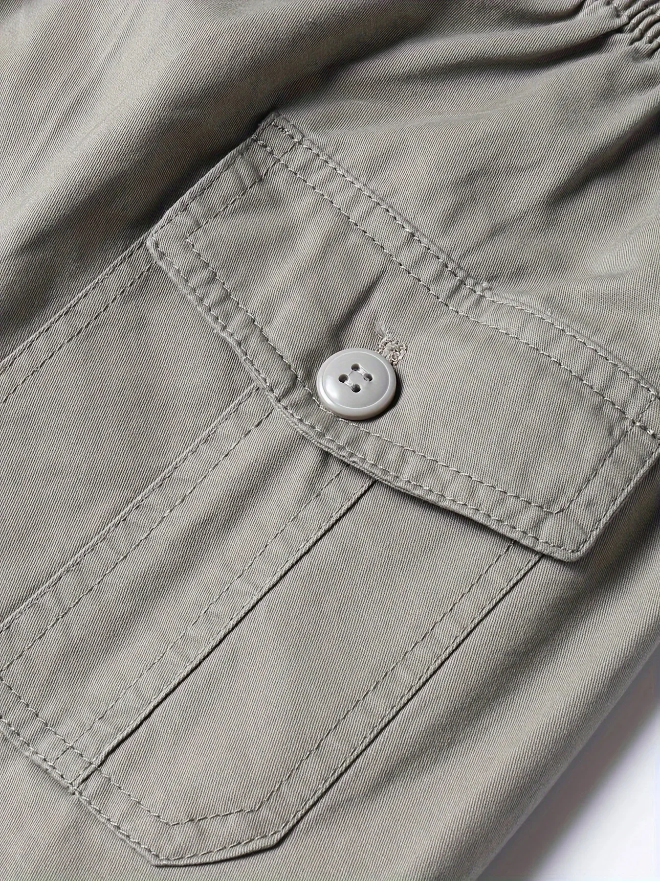 Cotton Cargo Shorts Men's Lightweight Breathable Solid Color Drawstring Waist with Zipper Pockets Casual Summer Short Pants