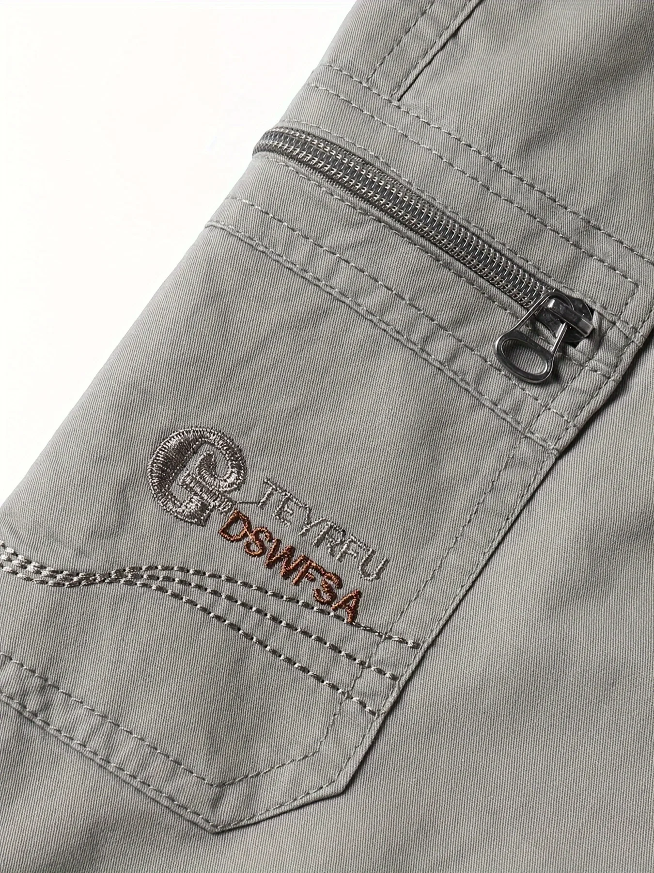 Cotton Cargo Shorts Men's Lightweight Breathable Solid Color Drawstring Waist with Zipper Pockets Casual Summer Short Pants