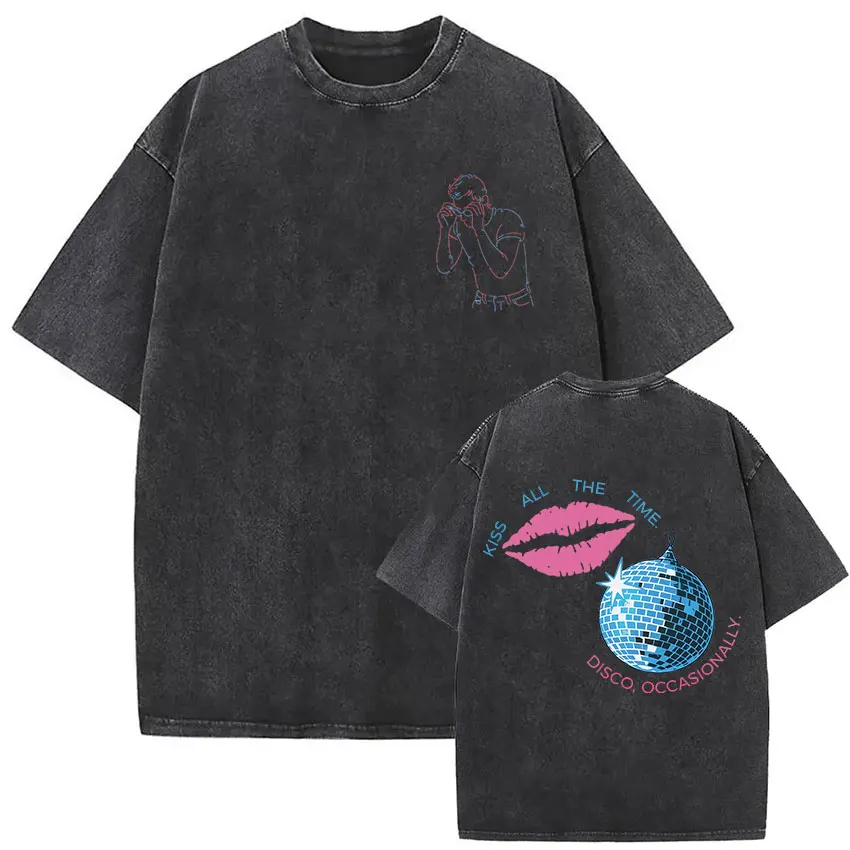 Retro Washed Harry Styles T-shirt Men Women O-Neck Oversized Cotton T Shirt Tops