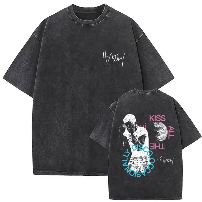 Retro Washed Harry Styles T-shirt Men Women O-Neck Oversized Cotton T Shirt Tops