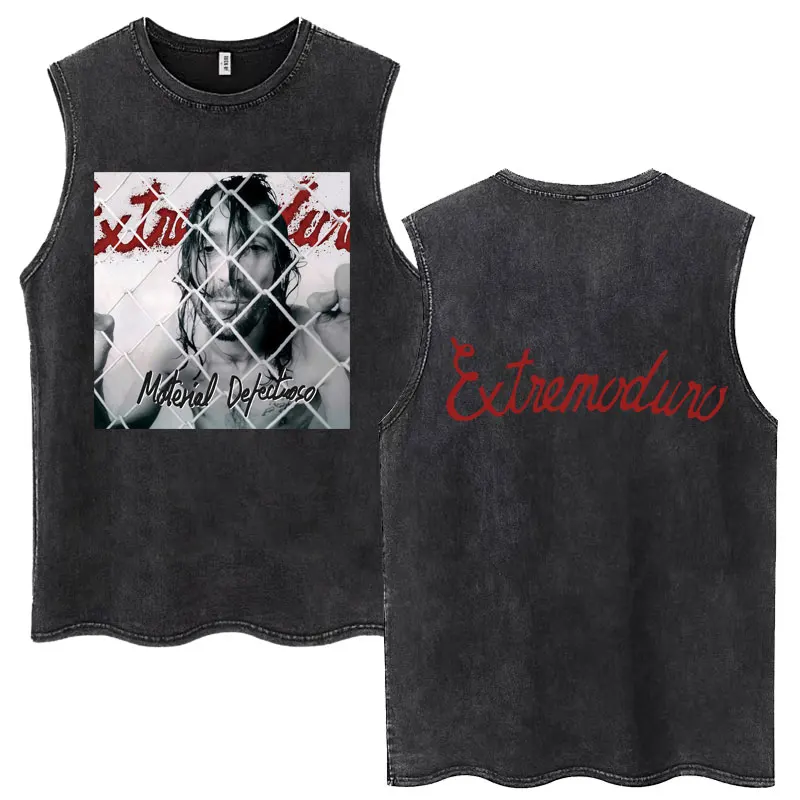 Rock Band EXTREMODURO Same Style Washed Tank Tops I Do Not Want To Be Like You Sleeveless T-shirts Men Women Loose Cotton Vest