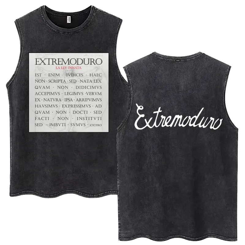 Rock Band EXTREMODURO Same Style Washed Tank Tops I Do Not Want To Be Like You Sleeveless T-shirts Men Women Loose Cotton Vest