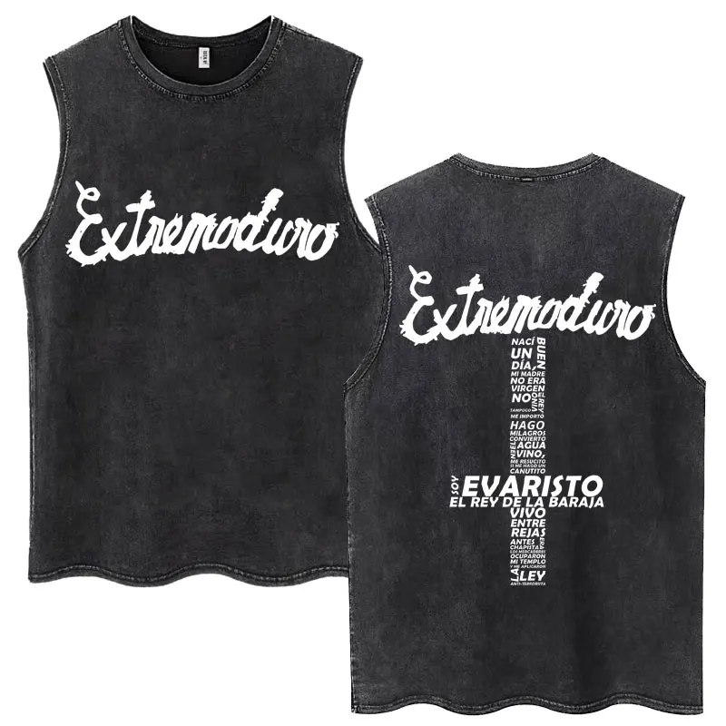 Rock Band EXTREMODURO Same Style Washed Tank Tops I Do Not Want To Be Like You Sleeveless T-shirts Men Women Loose Cotton Vest