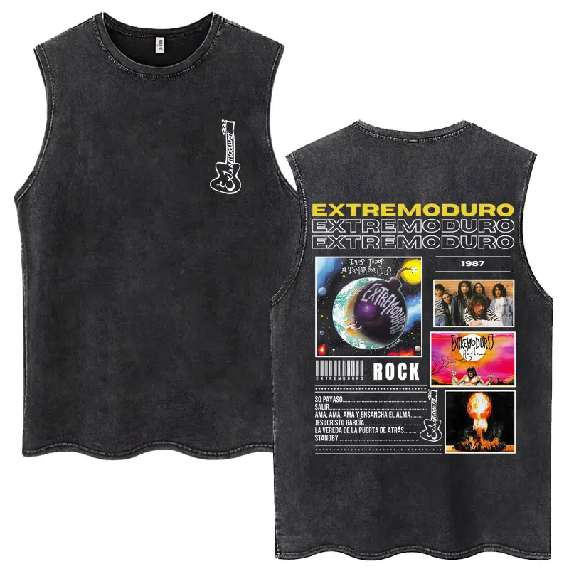 Rock Band EXTREMODURO Same Style Washed Tank Tops I Do Not Want To Be Like You Sleeveless T-shirts Men Women Loose Cotton Vest