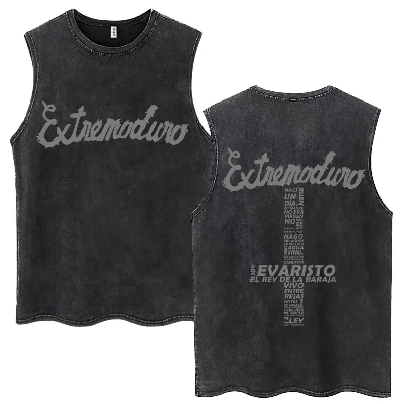 Rock Band EXTREMODURO Same Style Washed Tank Tops I Do Not Want To Be Like You Sleeveless T-shirts Men Women Loose Cotton Vest