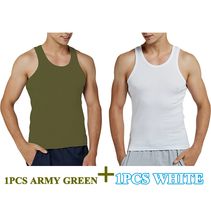 Tank Tops Men New 100% Cotton Solid Vest Mens Slim Casual Breathable Sleeveless Tops Gym Running Undershirt Male Gift Hot Sale