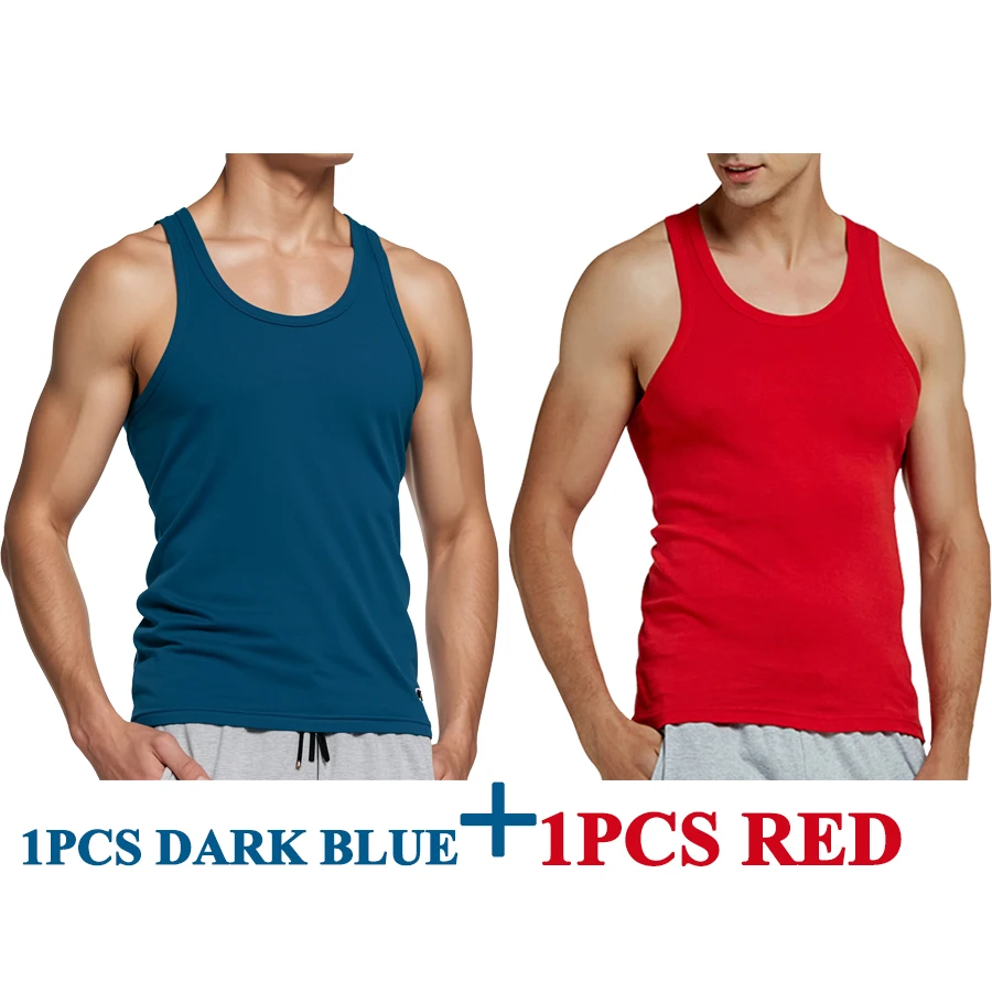 Tank Tops Men New 100% Cotton Solid Vest Mens Slim Casual Breathable Sleeveless Tops Gym Running Undershirt Male Gift Hot Sale