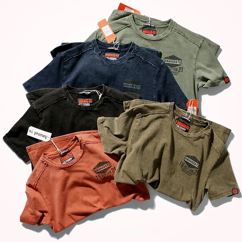 Summer New Short-Sleeved T-shirt Men 's Fashionable Mid-Length round Neck Pure Cotton Tops