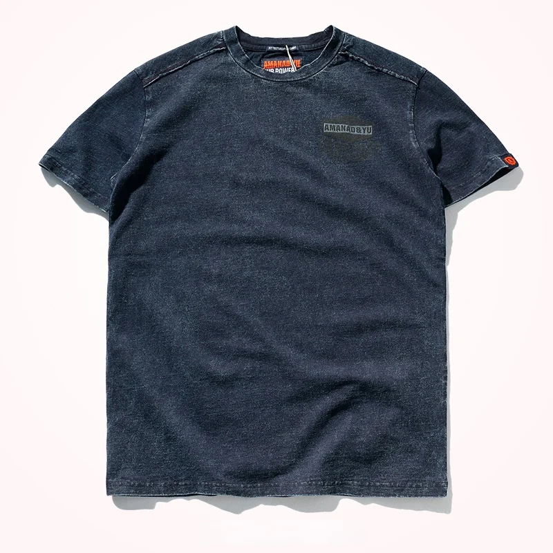 Summer New Short-Sleeved T-shirt Men 's Fashionable Mid-Length round Neck Pure Cotton Tops