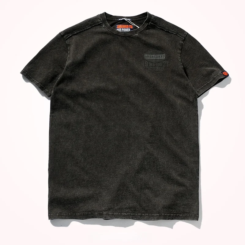 Summer New Short-Sleeved T-shirt Men 's Fashionable Mid-Length round Neck Pure Cotton Tops