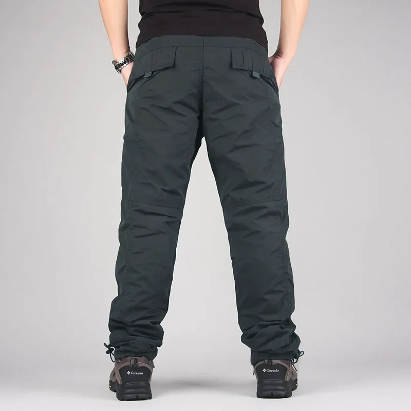 Men's Fleece Cargo Pants Winter Plush Tactical Pants Casual Joggers 3XL Korean Loose Hiking Running Warm Thermal Trousers