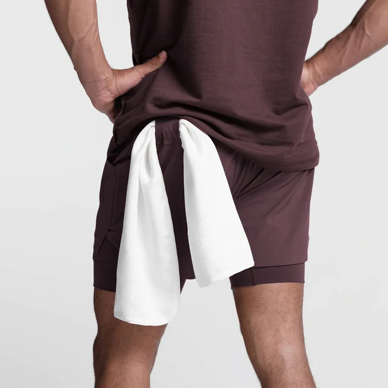 2025 NEW Men's Sports Shorts 2 in 1 Running Shorts Men's Double Layer Breathable Fitness Bodybuilding Training Jogging Shorts