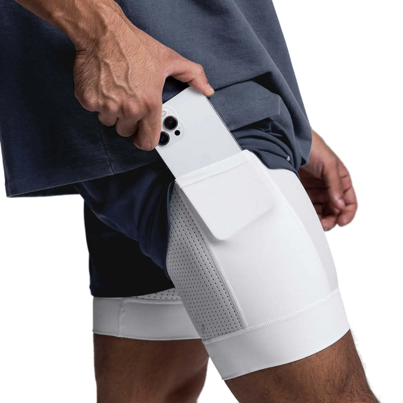 2025 NEW Men's Sports Shorts 2 in 1 Running Shorts Men's Double Layer Breathable Fitness Bodybuilding Training Jogging Shorts
