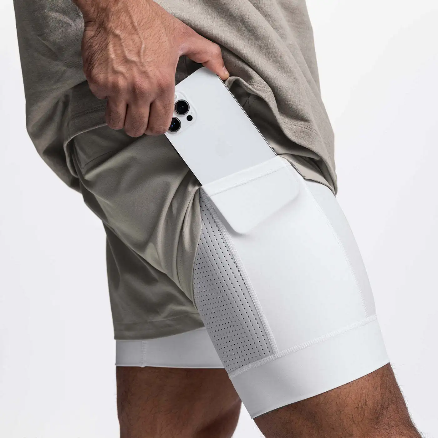 2025 NEW Men's Sports Shorts 2 in 1 Running Shorts Men's Double Layer Breathable Fitness Bodybuilding Training Jogging Shorts