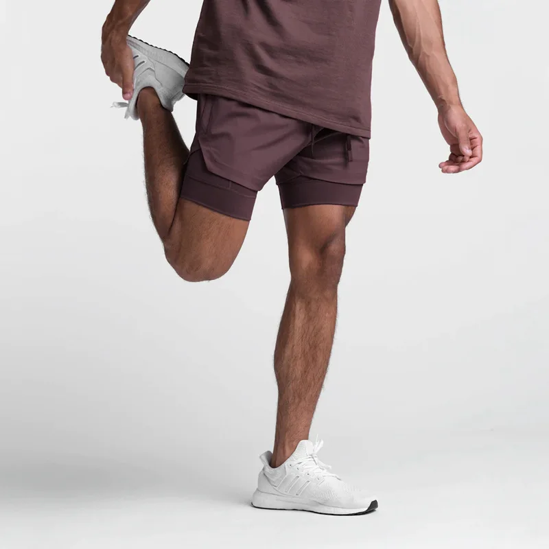 2025 NEW Men's Sports Shorts 2 in 1 Running Shorts Men's Double Layer Breathable Fitness Bodybuilding Training Jogging Shorts